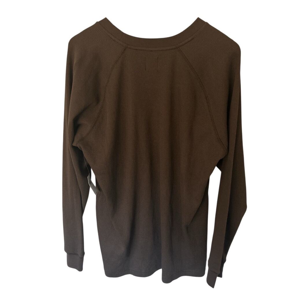 Gap Shirt Long Sleeve Thermal‎ Brown L Nwt - Picture 3 of 5